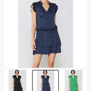 Navy Blue Ruffle Dress Current Air